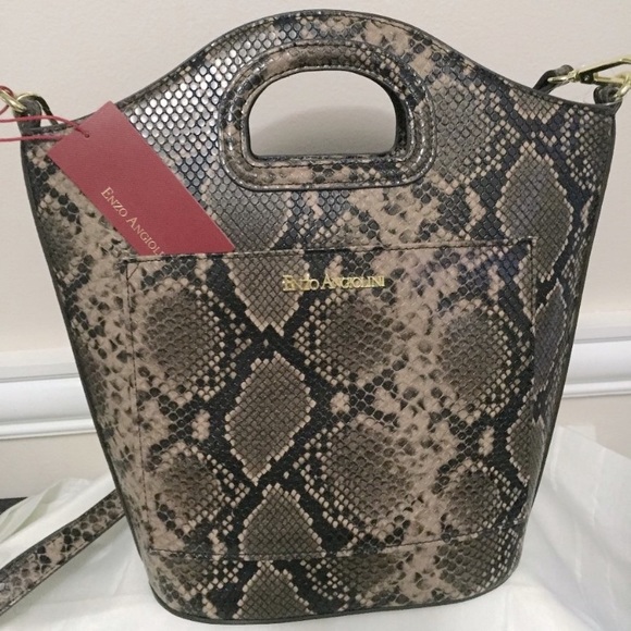 Enzo Angiolini snake skin crossbody bag - Picture 2 of 6